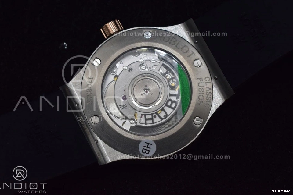 Dial HBF Black 45mm A Black Edition 588 Fusion RG Strap 1:1 on Bold Gummy Best 0414